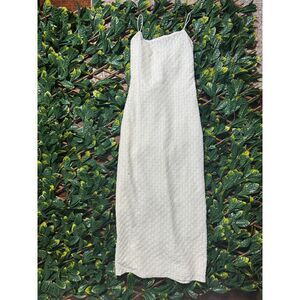 Vintage BYER TOO CALIFORNIA White Bridal Wedding Midi Dress Size Medium